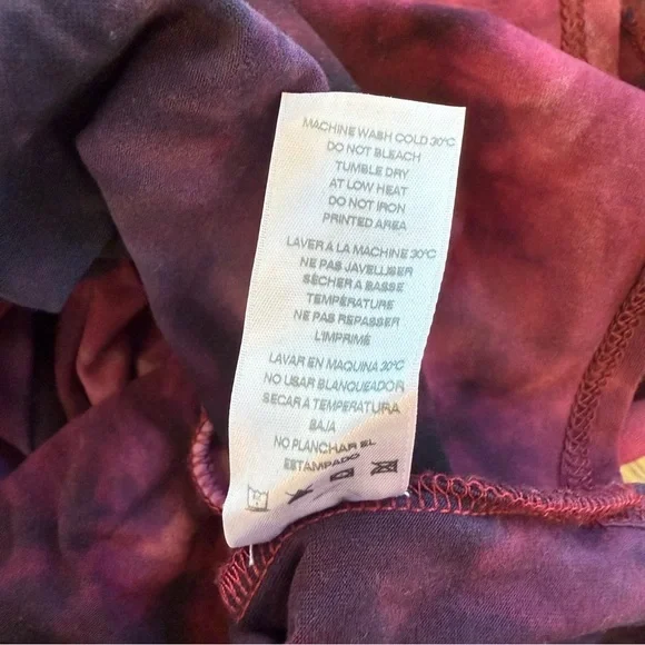 Sundry Women’s Tie-Dye Burgundy Side Slit Midi Skirt Size 1 - Picture 12 of 12